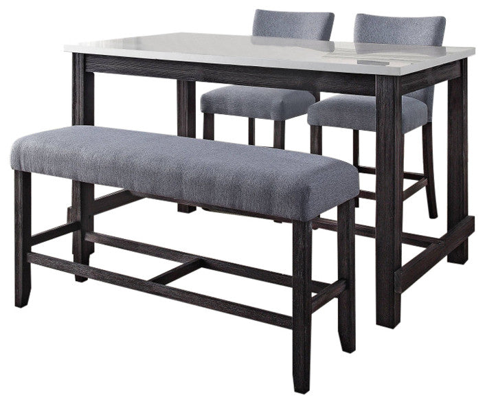 Yelena Counter Height Chair, Set of 2, Fabric and Weathered Espresso