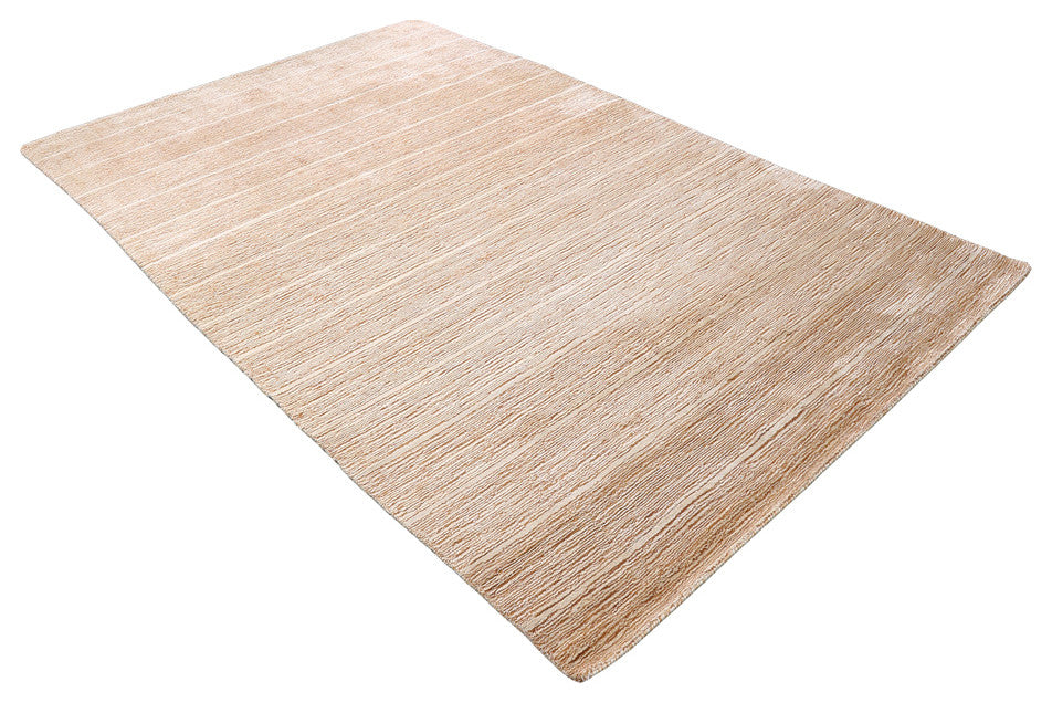 HAND KNOTTED LOOM SILK ECO-FRIENDLY AREA RUGS-Rectangle,Gold White,Solid, [Rectangle] 6'x9'