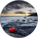 Dark Sunset At Livorno, Landscape Photo Round Wall Art, 11"