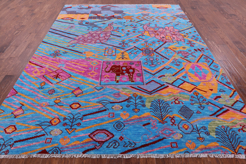 Moroccan Hand-Knotted Wool Rug 8' 0" X 10' 1" - Q15409