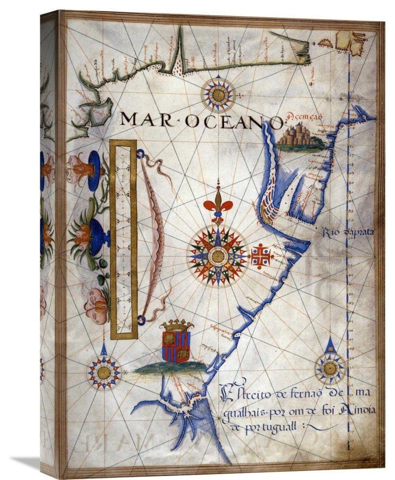 "Mar Oceano - Portolan Atlas Illumination" Artwork, 15"x22"
