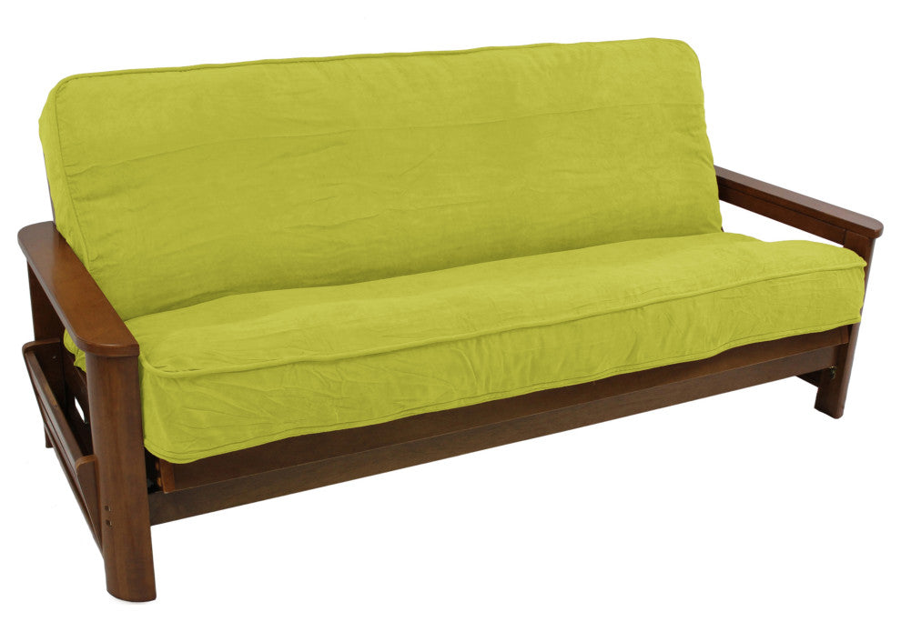 Solid Microsuede 8 to 9" Full Futon Cover, Mojito Lime