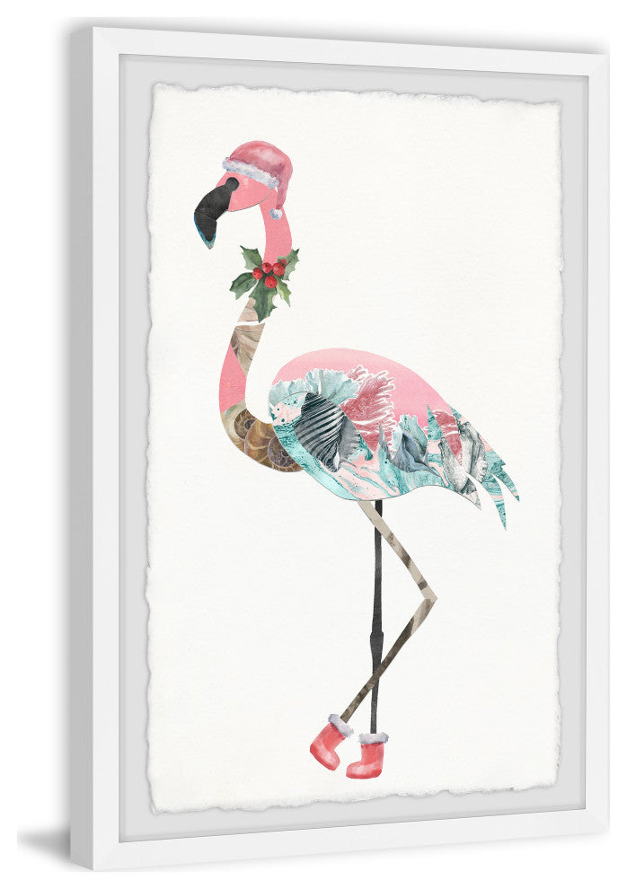 "Let's Jingle and Flamingle" Framed Painting Print, 16x24