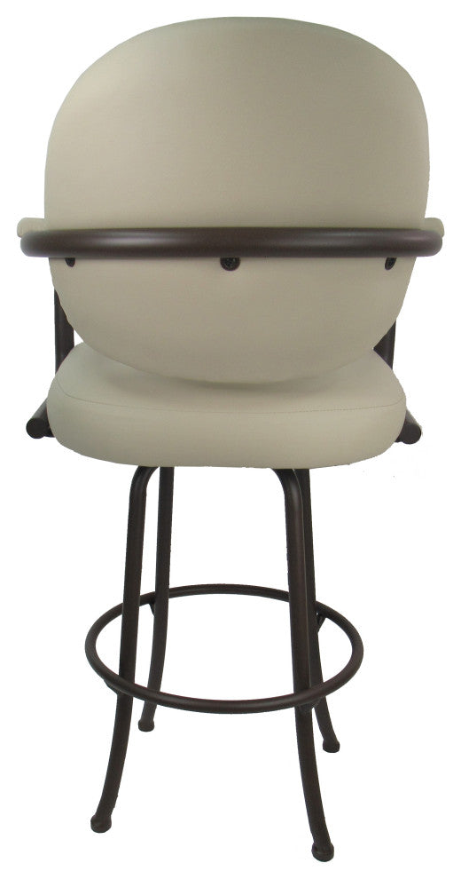 Swivel Counter Metal Pub Set - M-70 Stools 26" or 30", Ocean Beige - Brown, 26", Crackle Glass