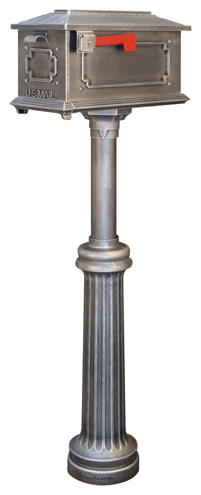 Kingston Curbside Mailbox with Bradford Surface Mount Mailbox Post