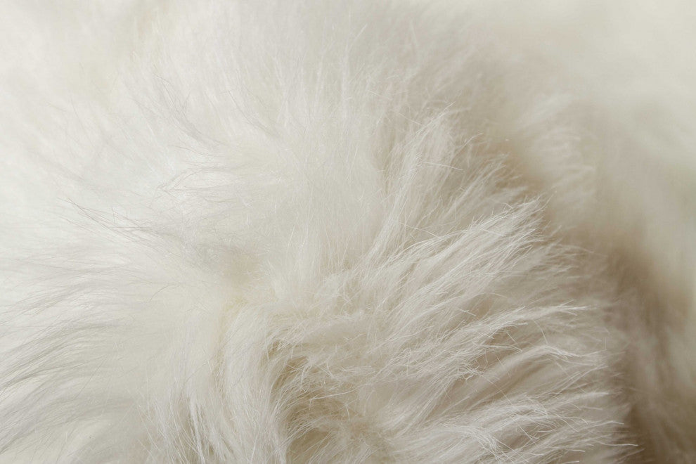 HomeRoots 5' x 8' Off White Faux Fur Rectangular Area Rug