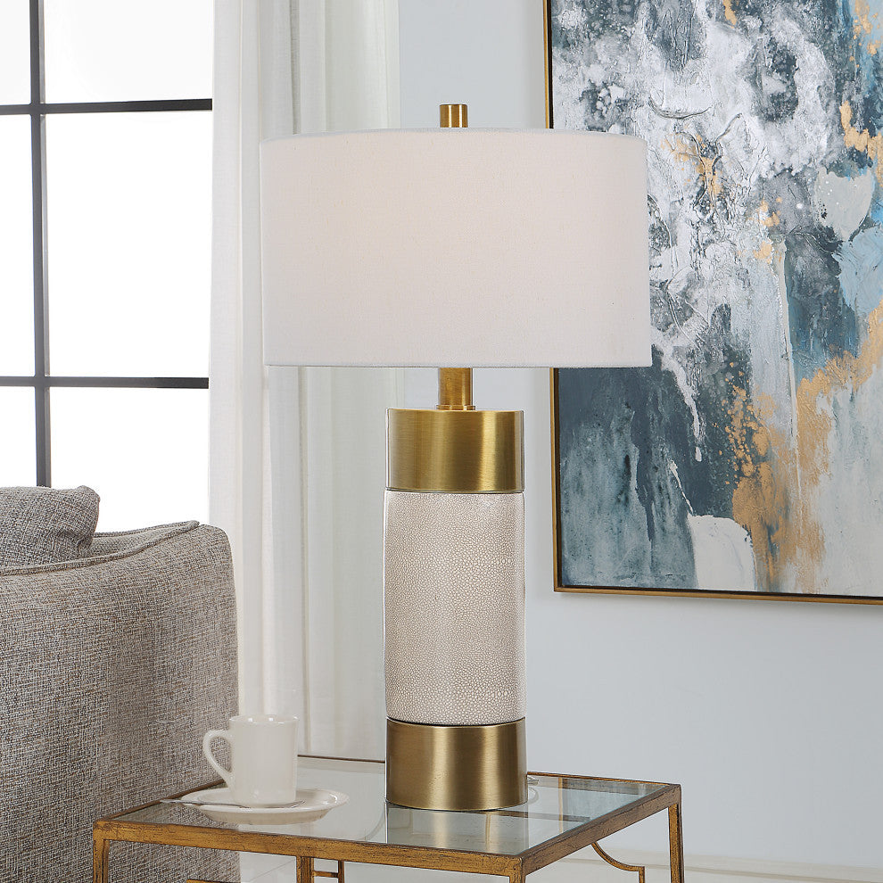 Uttermost Adelia Ivory and Brass Table Lamp