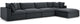 Commix Down Filled Overstuffed 5-Piece Sectional Sofa Set, Gray