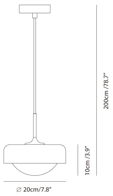 Pensee Pendant, White/Gold