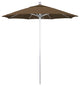 7.5' Silver Anodized Push Lift Aluminum Umbrella, Woven Sesame Olefin