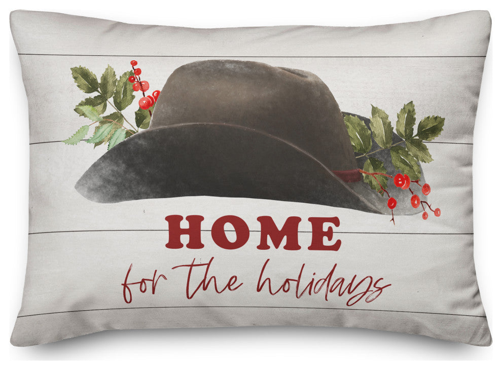 Home for the Holidays Hat 14x20 Spun Poly Pillow