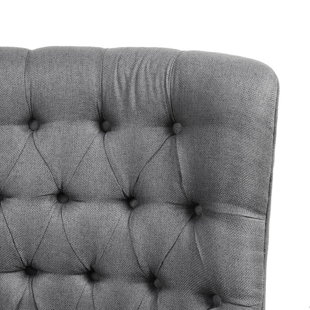 Madison Park Mathis Tufted Swivel Lounge Chair, Grey