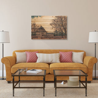 "Erstwhile Barn 3 & 4" Wood Wall Art Giclee Printed on Solid Fir Wood Planks