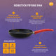 Ybm Home Teflon Classic Non Stick Frying Pan  Aluminum Skillet for Omelette, Sim, Red, 12.5"