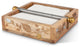 Mango Wood With Laser and Metal Inlay Leaf Design Napkin Holder