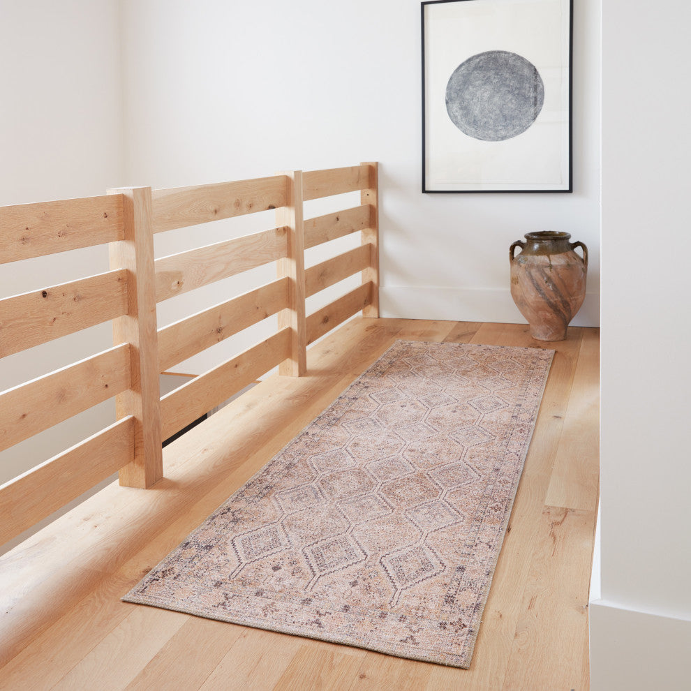 Machine Washable Jaipur Living Marquesa Trellis Light Pink/Blue Area Rug, 2'6"x1