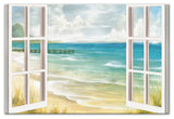 Open Windows to Beach Paradise 12x18 Canvas Wall Art