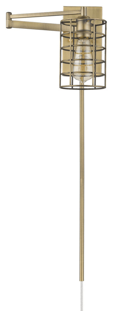 Industrial Gold Metal Wall Sconce