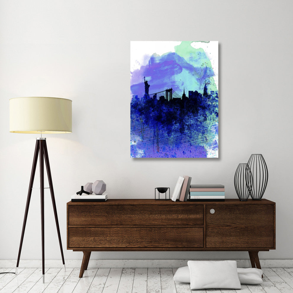 "New York  Watercolor Skyline 2" Fine Art Print