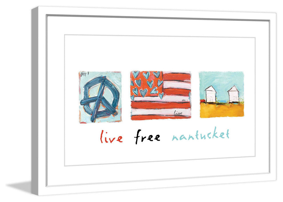 "Live Free Nantucket" Painting Print in Frame by Tori Campisi