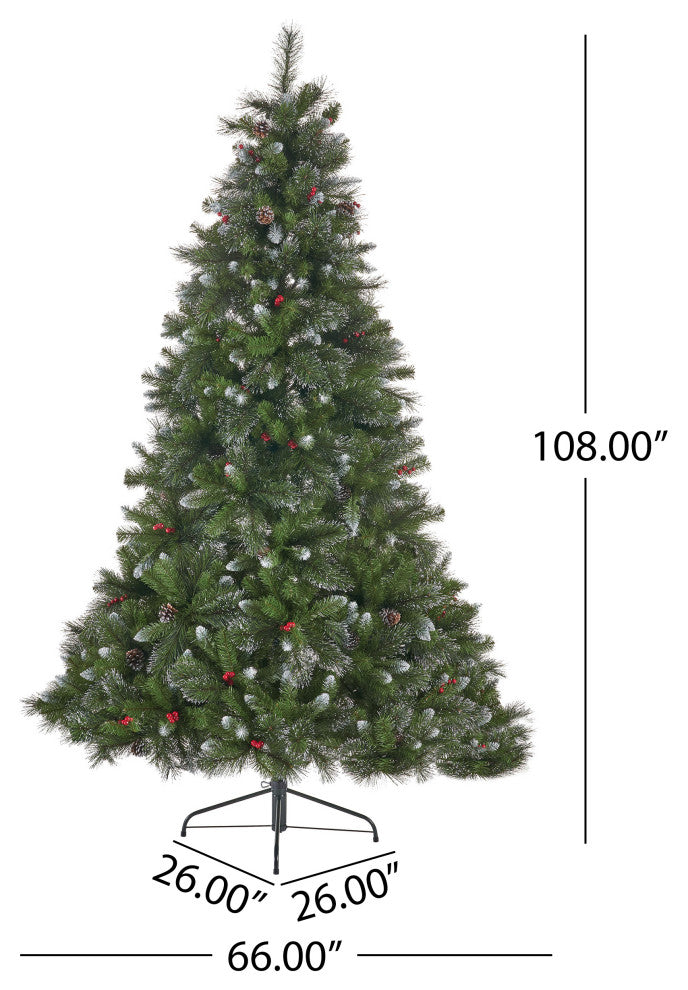 9' Mixed Spruce Artificial Christmas Tree, Unlit