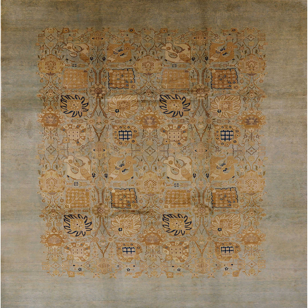 Ahgly Company Indoor Square Mid-Century Modern Area Rugs, 7' Square