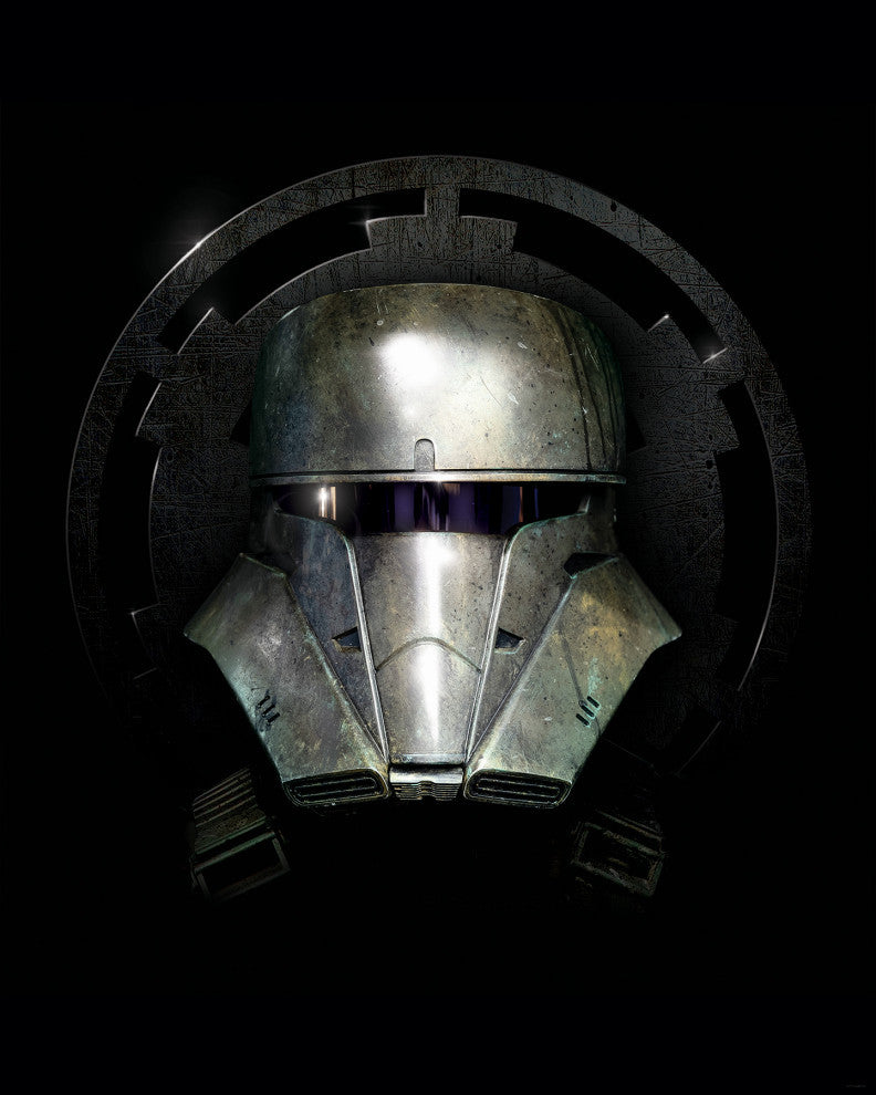 Grey Star Wars Mandalorian Helmet Peel & Stick Wallpaper Mural