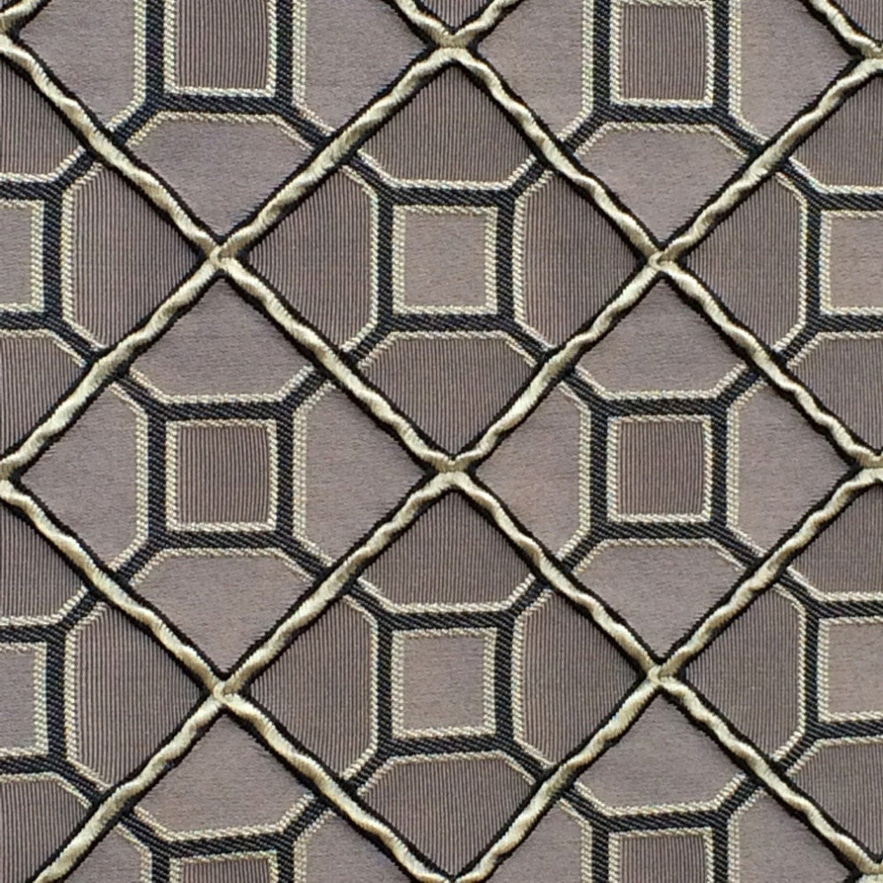 Grey and Black Tile Pattern Fabric By The Yard Curtain Fabric Upholstery Fabric