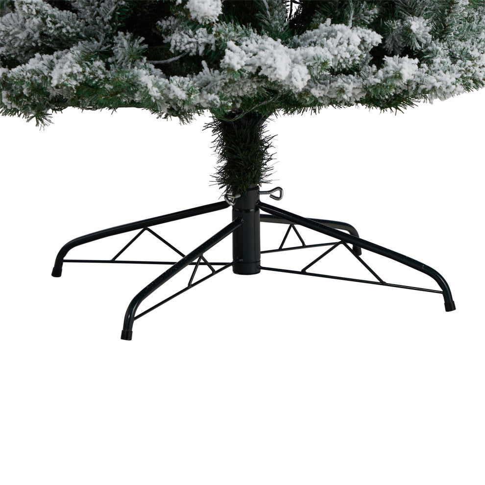 9ft. Slim Flocked Montreal Fir Artificial Christmas Tree