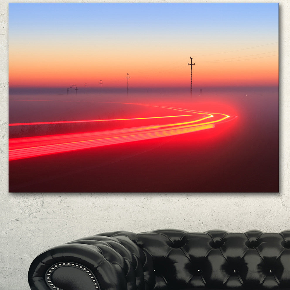 Barcelona Street Traffic Trail, Extra Large Canvas Art Print, 60"x28"