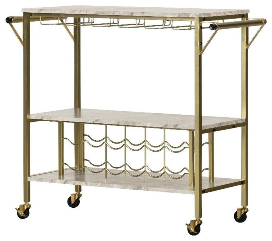 Bar Cart with Wine Bottle Storage and Wine Glass Rack Maliza South Shore