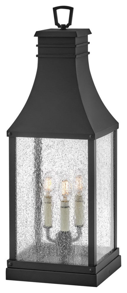 Hinkley Beacon Hill 3-Light Large Pier Mount Lantern 17467MB, Museum Black