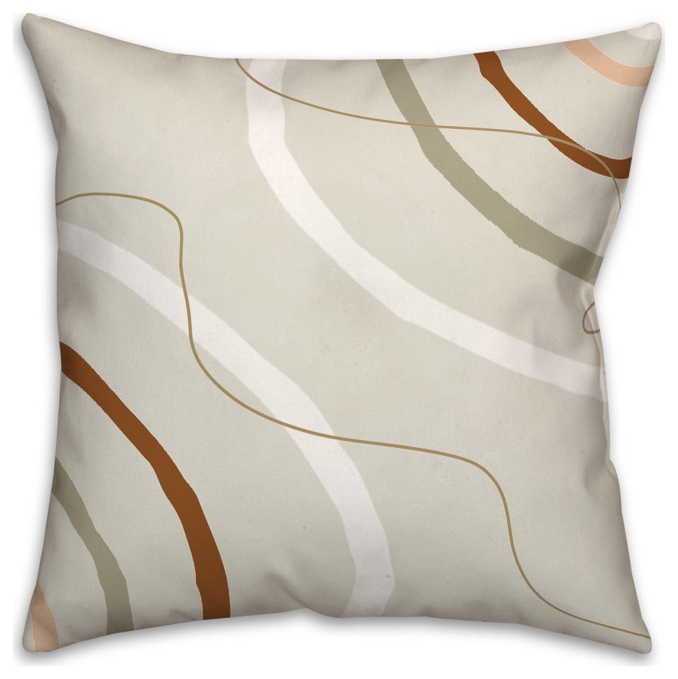 Gray Funky Lines 18x18 Spun Poly Pillow