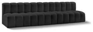Arc Vegan Leather Upholstered 4-Pc. Modular Sofa, Black