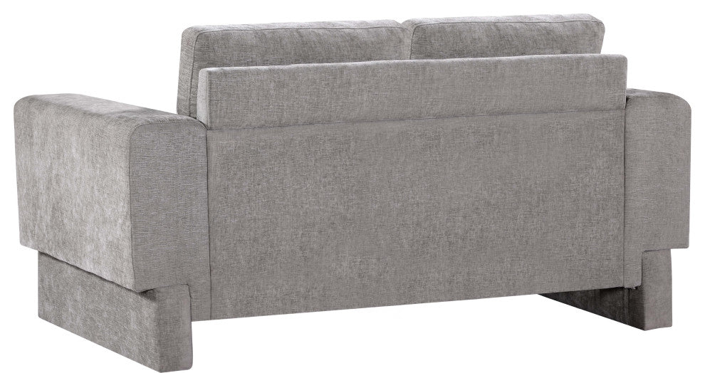 Madeline Chenille Fabric Upholstered Chair, Grey, Loveseat