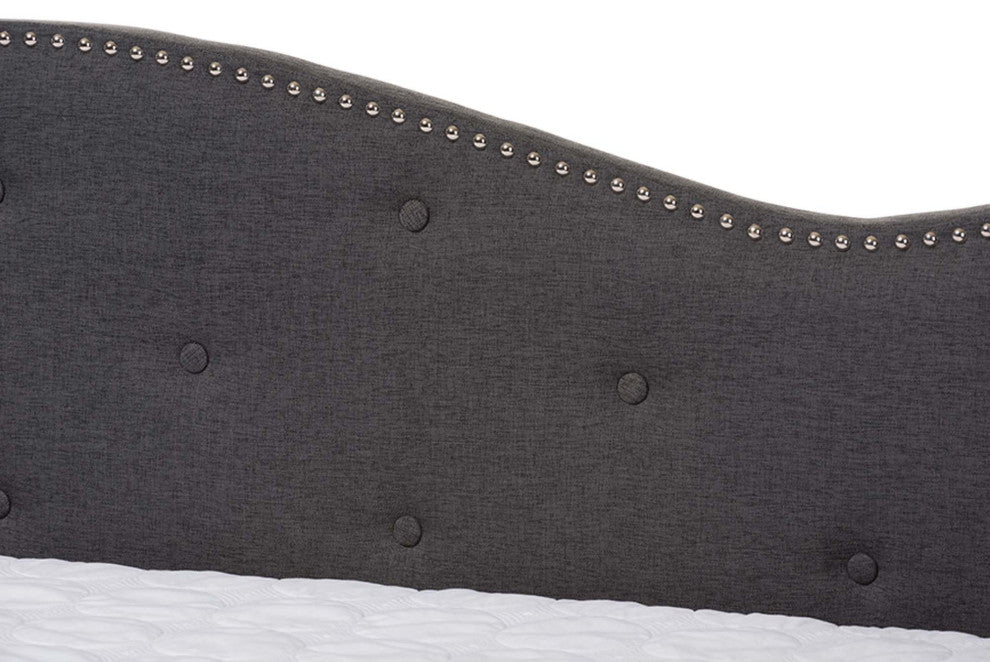 Helena Fabric Daybed With Trundle, Dark Gray