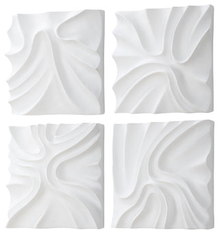 Uttermost Snowdrift Scultped White Wall Decor, Set of 4