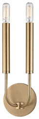 Gideon 2 Light Wall Sconce, Aged Brass Finish