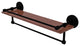 Que New 22" Wood Shelf with Gallery Rail and Towel Bar, Matte Black