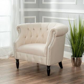 GDF Studio Akula High Back Club Chair, Beige Fabric