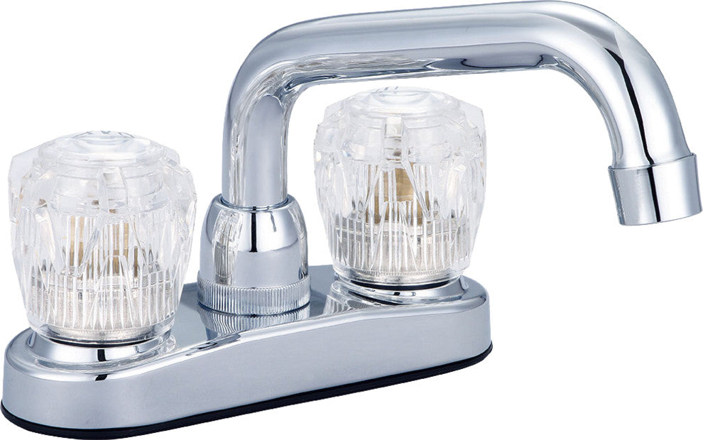 Chrome Laundry Tub Faucet, Regular Spout, Acrylic Round Handle