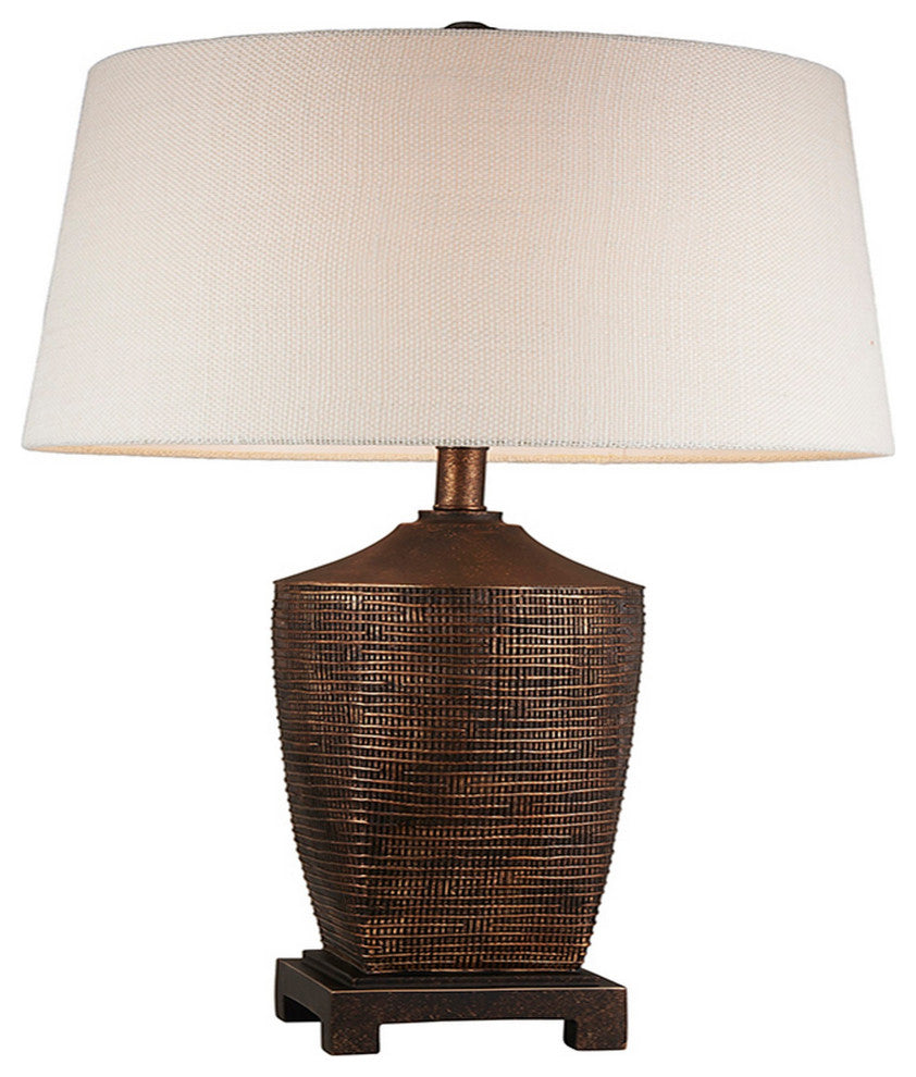 Benzara BM240304 Table Lamp With Polyresin Urn Shape Base, Bronze