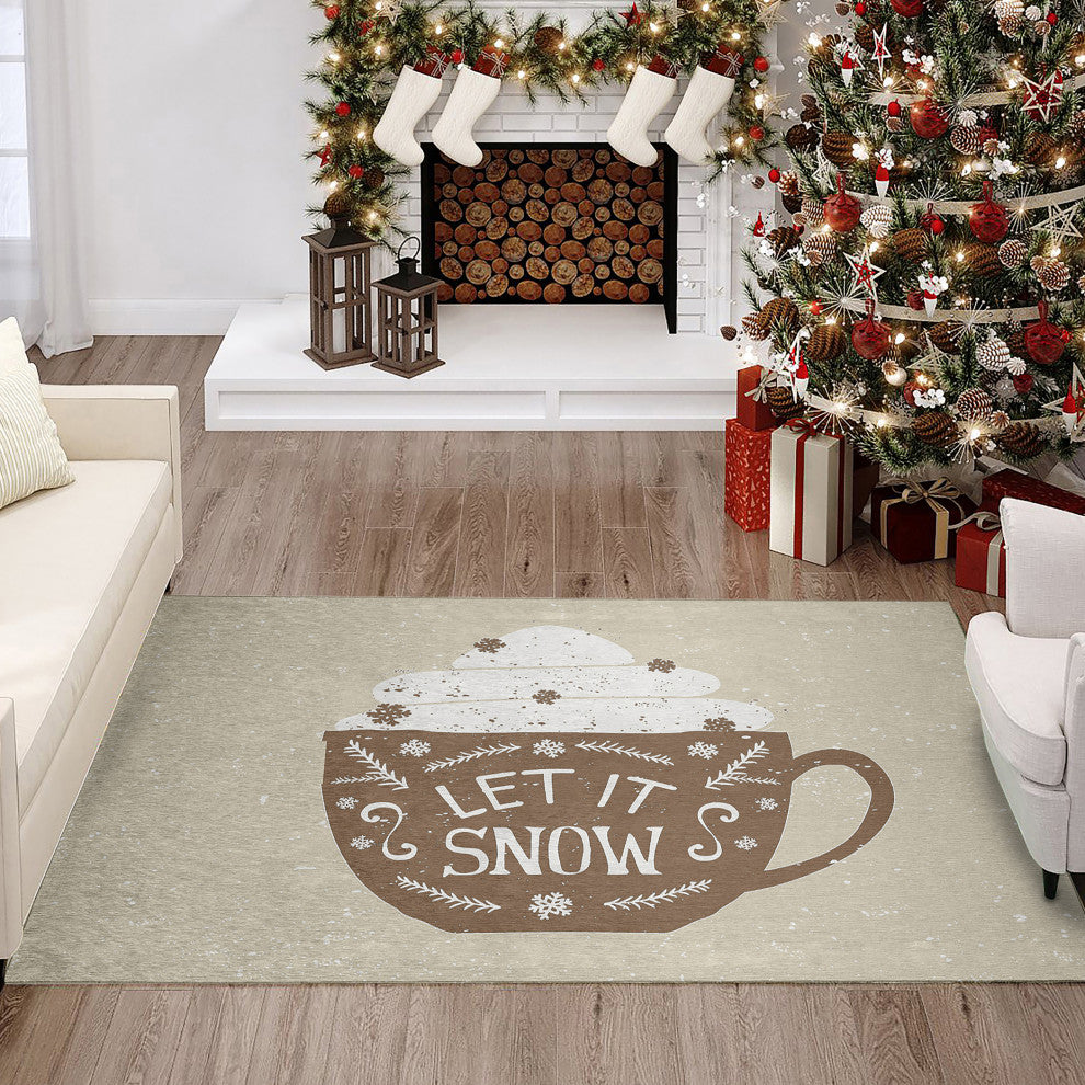 Indoor/Outdoor Wonderland WN7 Beige Machine Washable 3' x 5' Rug