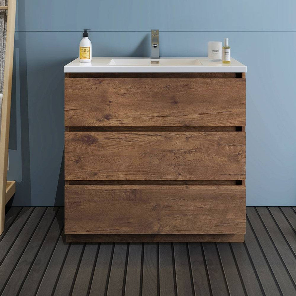 Fresca FCB9336RW-I Lazzaro 36" Rosewood Freestanding Cabinet With Sink