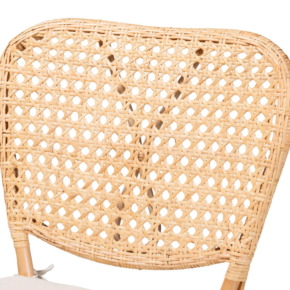 Mindy Modern Bohemian Natural Brown Finished Rattan Dining Chair