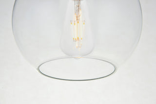 Elegant Lighting LD2204 Baxter 8"W Semi-flush Globe Ceiling - Black / Clear