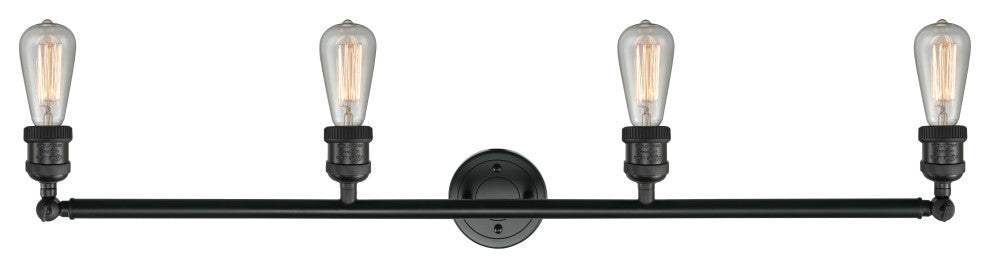 Bare Bulb 4 Light Bath Vanity Light, Matte Black, LED