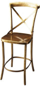 Elegant X-Back Industrial Bar Stool in Gold