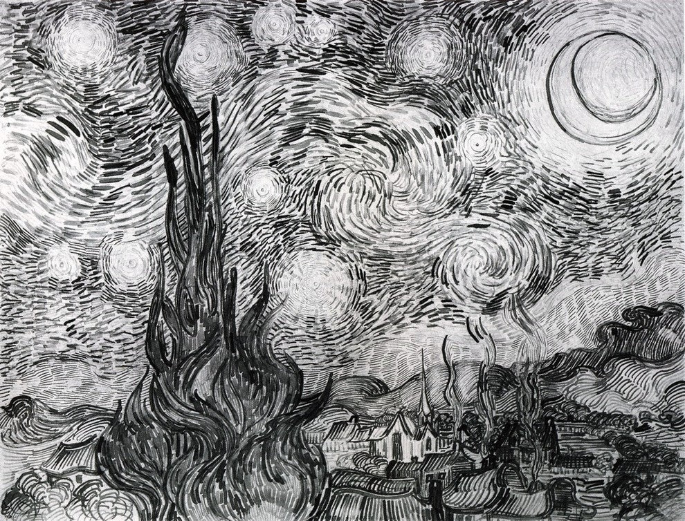 Vincent Van Gogh Starry Night - 21" x 28" Premium Canvas Print