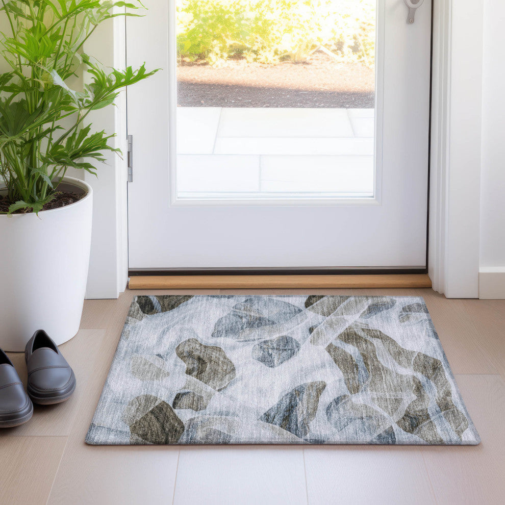 Machine Washable Indoor/Outdoor Chantille ACN1863 Sky 1'8" x 2'6" Rug